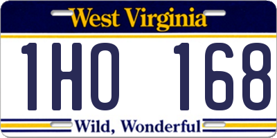 WV license plate 1HO168