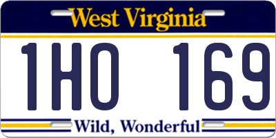 WV license plate 1HO169