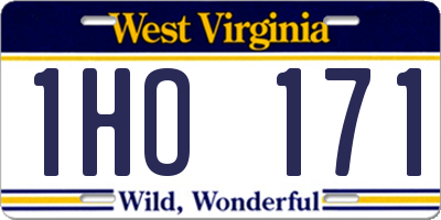 WV license plate 1HO171