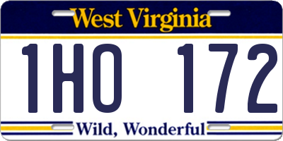 WV license plate 1HO172