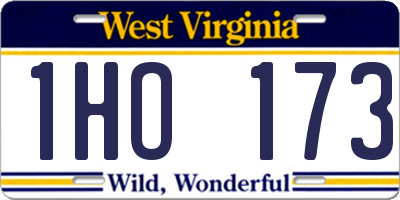 WV license plate 1HO173
