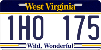 WV license plate 1HO175