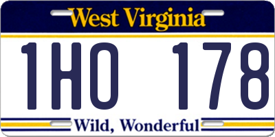 WV license plate 1HO178