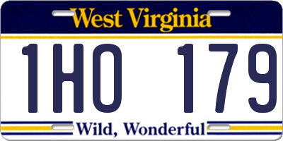 WV license plate 1HO179