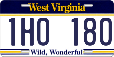 WV license plate 1HO180