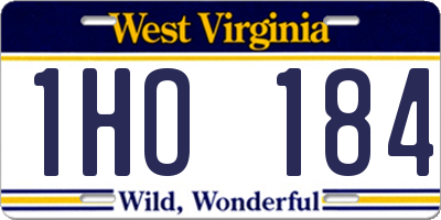 WV license plate 1HO184