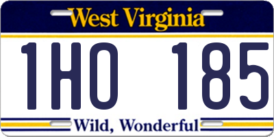 WV license plate 1HO185