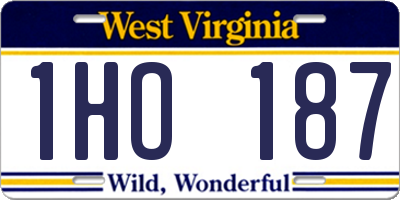 WV license plate 1HO187