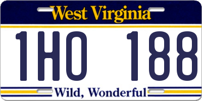 WV license plate 1HO188