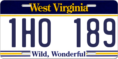 WV license plate 1HO189