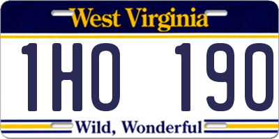 WV license plate 1HO190