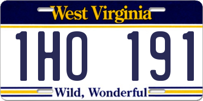 WV license plate 1HO191