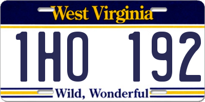 WV license plate 1HO192