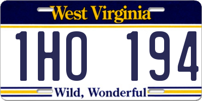 WV license plate 1HO194