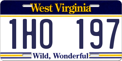 WV license plate 1HO197