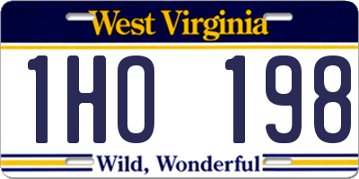 WV license plate 1HO198