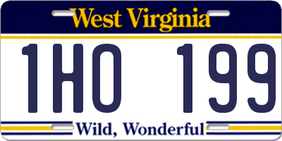 WV license plate 1HO199