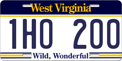 WV license plate 1HO200