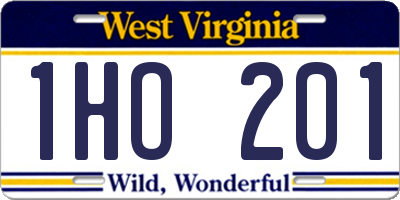 WV license plate 1HO201