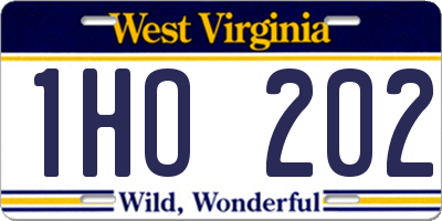WV license plate 1HO202