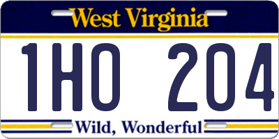 WV license plate 1HO204