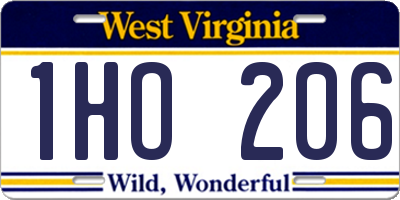 WV license plate 1HO206