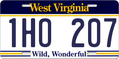 WV license plate 1HO207