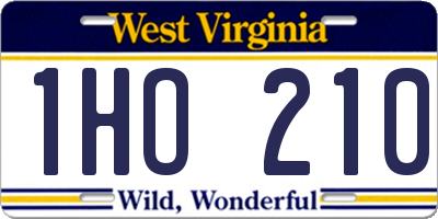 WV license plate 1HO210