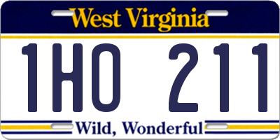 WV license plate 1HO211