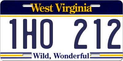 WV license plate 1HO212