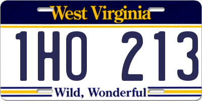WV license plate 1HO213