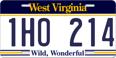 WV license plate 1HO214