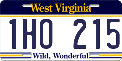 WV license plate 1HO215