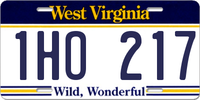 WV license plate 1HO217