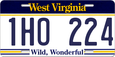 WV license plate 1HO224