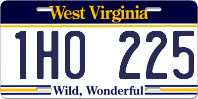 WV license plate 1HO225