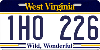 WV license plate 1HO226