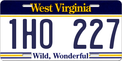 WV license plate 1HO227