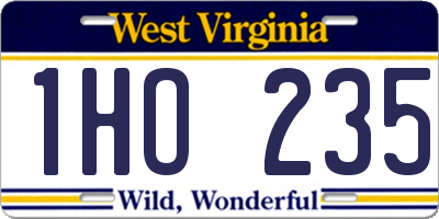 WV license plate 1HO235