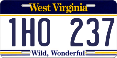 WV license plate 1HO237