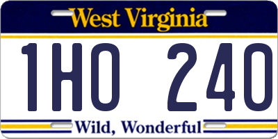 WV license plate 1HO240