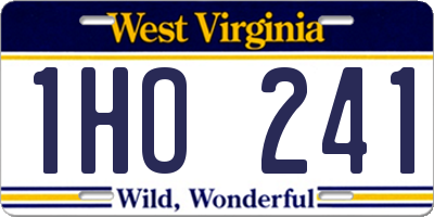 WV license plate 1HO241