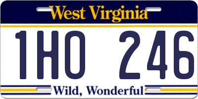 WV license plate 1HO246