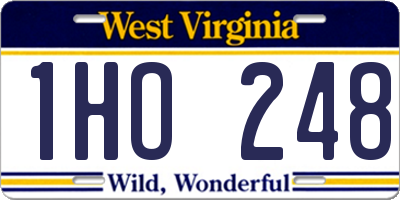 WV license plate 1HO248