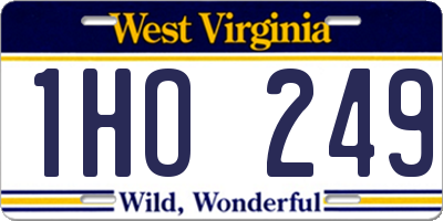 WV license plate 1HO249