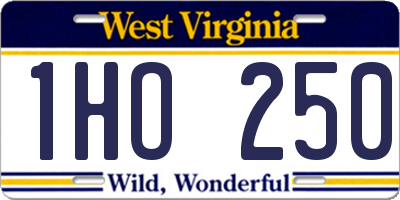 WV license plate 1HO250