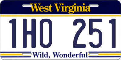 WV license plate 1HO251