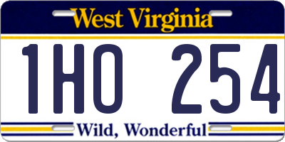 WV license plate 1HO254