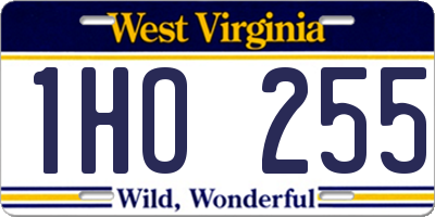WV license plate 1HO255