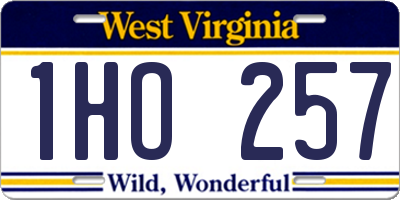 WV license plate 1HO257